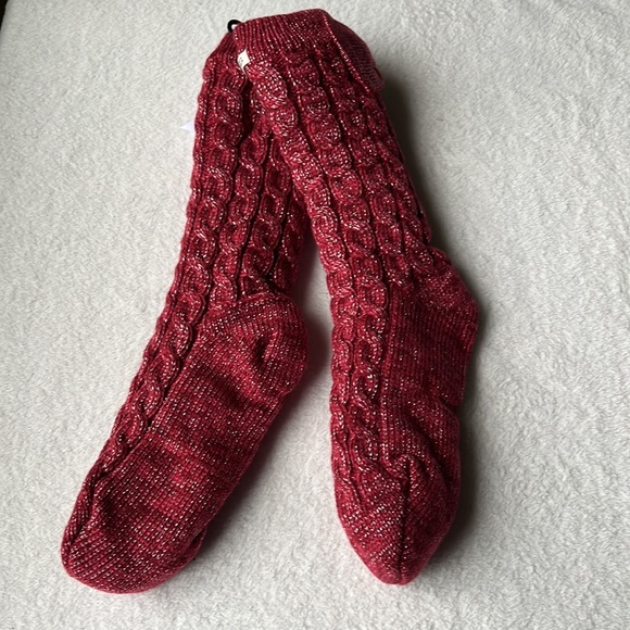 UGG Laila Bow Fleece Lined Socks in Kiss/ Silver - Picture 10 of 12